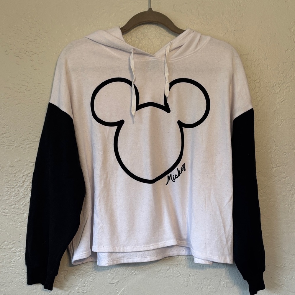 Disney Mickey Mouse Lightweight Cropped Long Sleeve Hooded Top  XL